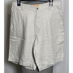 Tommy Bahama Paradise Nation 10" Shorts Men 33 100% Linen Flat Front Golf Preppy